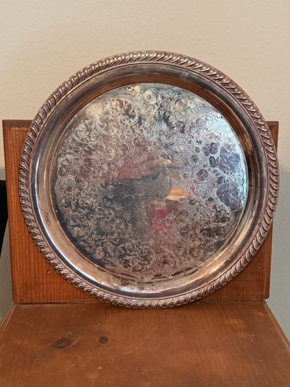 Vintage English Silver Plated Tray by Wm A Rogers Co 10.25"